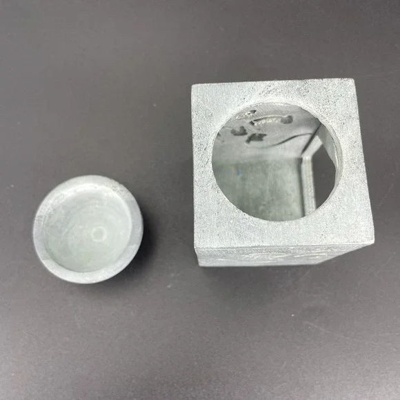 Essential Oil Burner Handcarved Soapstone Gray Om Symbol Made In India - Picture 7 of 14